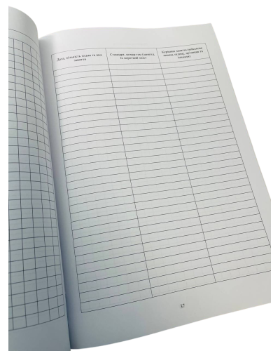 Журнал обліку індивідуальної підготовки, Наказ 440, прошнурована, пронумерована