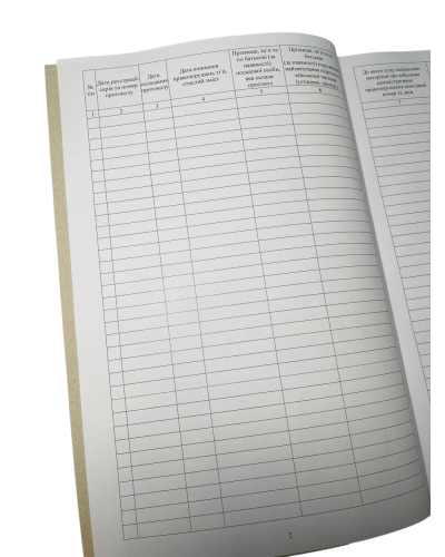 Журнал обліку протоколів про військові адміністративні правопорушення, Наказ 329, додаток 3, прошнурована, пронумерована