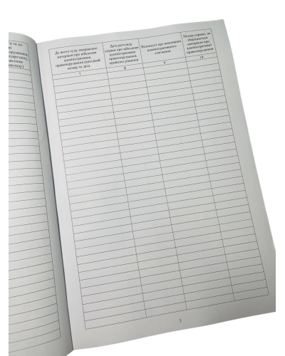 Журнал обліку протоколів про військові адміністративні правопорушення, Наказ 329, додаток 3, прошнурована, пронумерована