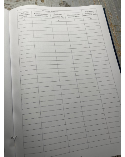 Журнал обліку виконання робіт з підвищеною небезпекою, Наказ 476, додаток 10