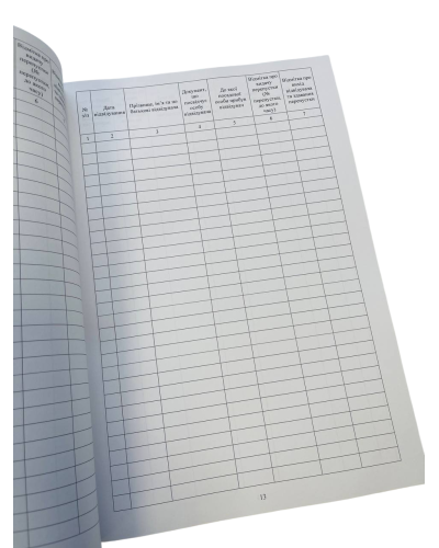 Журнал обліку відвідувачів та виданих одноразових перепусток, Наказ 609, додаток 5, прошнурована, пронумерована