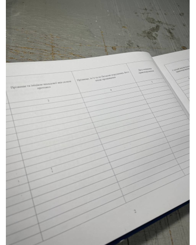 Журнал обліку матеріалів про адміністративні правопорушення, Наказ 515, додаток 19 Прошнурована тверда палітурка