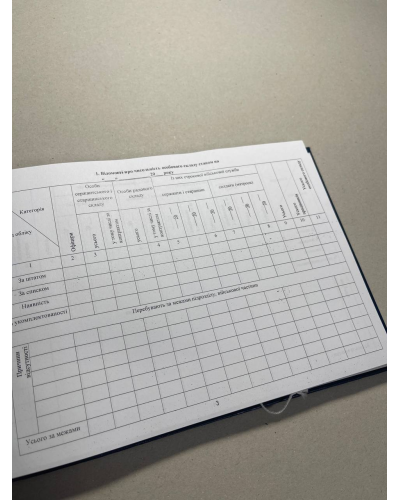 Книга обліку особового складу, Наказ 280, додаток 59 Прошнурована тверда палітурка