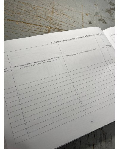 Книга обліку втрат військового майна, Наказ 81, додаток 6 Прошнурована тверда палітурка