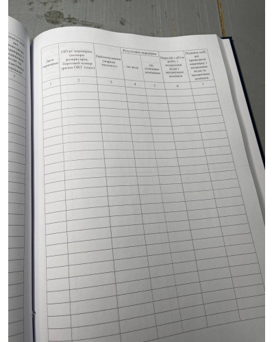 Журнал зливання відстою і перевірки пального на відсутність води та ... Наказ 662, додаток 22 Прошнурована тверда