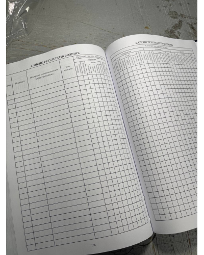 Журнал обліку бойової підготовки батальйону (дивізіону), Наказ 609 Прошнурована тверда палітурка