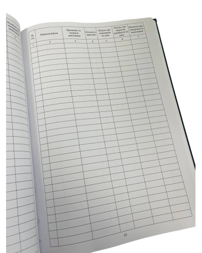 Книга обліку робочих зошитів, Наказ 40, додаток 47 Прошнурована тверда палітурка