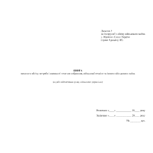Книга зведеного обліку потреби і наявності штатних озброєння військової техніки та іншого в... Н. 440 Додаток 3,