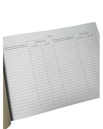 Книга обліку військового майна виданого військовослужбовцям, Наказ 440, додаток 54 прошнурована, пронумерована