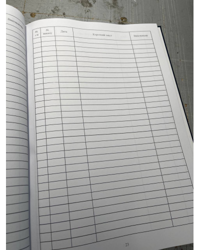 Журнал реєстрації вхідних рапортів, Наказ 184, Прошнурована м'яка палітурка