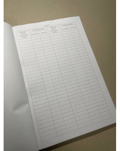 Книга обліку наявності та руху військового майна (склад, підрозділ), Наказ 440, додаток 14, картонна прошнурована палітурка