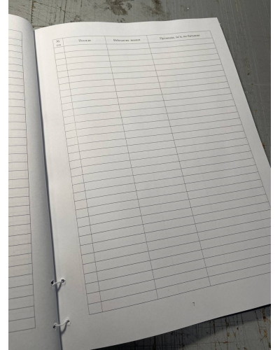 Журнал обліку індивідуальної підготовки, Наказ 440 Прошнурована тверда палітурка